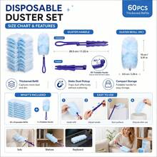 Disposable Anti-Static Dusting Cloth, Thickened Dusting Cloth Pad For Electronic Products, Back To School Dorm Cleaning Supplies, Suitable For Office Desk, Keyboard, Car, Bedroom And Kitchen, Furniture, Blinds And Ceiling Fan Easy Cleaning, Cleaning Accessory Without Handle (Handle Not Included) - Multiple Styles - View 4