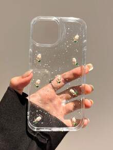 1 Buah Casing Ponsel Resin 3D Motif Tulip, Kompatibel dengan Apple 18 Pro Max/18 Pro/17 Pro Max/16/15/14/13/12/11, Pelindung Transparan Anti Guncangan dengan Glitter, Gaya Segar - Casing ponsel tulip 3D - View 31