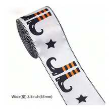 1pc 5yd Halloween Pumpkin Gift Ribbon, Spider Print Packaging Ribbon, Suitable For Wreaths, Bows, Autumn Party Decor - Multiple Styles - View 11