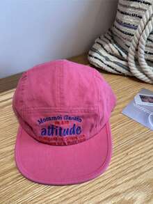 1pc Niche Design Letter Embroidered Soft Flat Brim Cap, American Vintage Baseball Hat - Multicolor - View 6