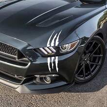 1pc Black & White Ghost Claw Eyebrow Sticker, Funny Car Sticker, Waterproof Scratch-Resistant Creative Car Accessory - Ghost Claw - View 2