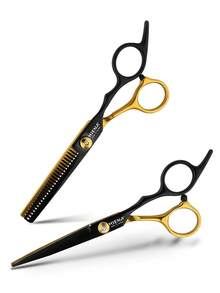 HIENA Professional Hair Cutting Scissors Set, Precise Trimming, Soft Thinning, Hairstyle Shaping And Contour Modification, Designed To Create Salon-Grade Experience, Suitable For Home Use And Professional Hairstylists - Black Gold - View 12