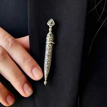 1pc Men's Unique Knight Sword Brooch Set, Premium Elegant Vintage Lapel Pin, Niche Clothing Accessory - Knight Sword Brooch - View 5