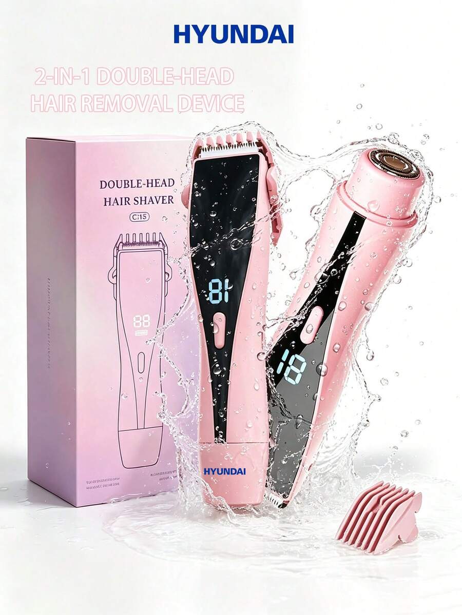 HYUNDAI Multifunctional 2-In-1 Double Head Electric Shaver, Compact And Portable, Multi-Purpose Shaver, Unisex, Painless Build, Can Remove Excess Appearance On The Face, Arms, Arms, Armpits, Graduation Season, Summer - View 1
