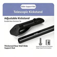 1pc Mountain Bike Aluminum Alloy Single Kickstand Side Stand Parking Rack - Black - View 10