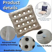 Inflatable Air Hole Seat Cushion,Chair Cushion, Butt Pillow, Pressure Relief Breathable PVC Square Seat Pad For Office Chair Wheelchair - Random Color - View 5