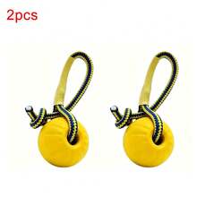 1PC/2PCS Dog Pool Floating Toys, With Rope Pull Ball And Rope Large Bone Toy, 50cm Rope Length, Suitable For All Sizes Of Dogs, EVA Durable Rubber Water Pet Interactive Toys, Summer Beach Outdoor Throwing Training Fetch Play - Yellow - View 11