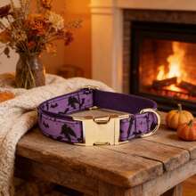 New Zinc Alloy Metal Buckle Halloween Bat Pattern Pet Dog Collar Purple/Orange Dog Collar Pet Supplies, Halloween New Year Holiday Gift - Multicolor - View 5