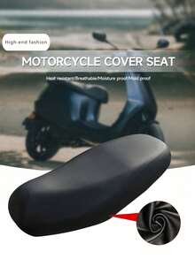 Universal Black Motorcycle Seat Elastic Cover, Full Coverage All-Season Faux Leather Seat Cover, Scratch-Resistant Wear-Resistant Sun-Proof Seat Cover - A - View 2