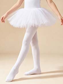 1 Pair Kids Ballet Dance Tights, High Elastic Soft Stirrup Leggings, Solid Color Breathable Professional Practice Performance Dance Socks For Girls - Multicolor - View 5