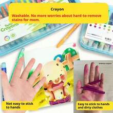 Set Of 6 (12 Crayons) Of Cute, Giant, Twistable Crayons-Washable, With A Smooth And Effortless Glide, Perfect For Coloring, Drawing, DIY Crafts, Art Projects, And As Gifts-A Must-Have For Back-To-School Season - Multicolor - View 6