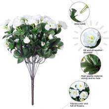 2/4PCS Fresh Pure White Artificial Gardenia Flowers, Large Capacity With Multiple Buds, No Leaf Drop, Sun-Resistant For Balcony Outdoor, Qixi Gift, Desktop Decoration - Multicolor - View 8