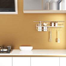 1 Roll Of Golden Contact Paper Brushed Metal Appearance Peeling And Pasting Self-Adhesive Waterproof Detachable Vinyl Wallpaper Decor Splash-Proof Board Kitchen Counter Living Room Bedroom Kitchen Cabinet Refrigerator Sticker - Gold - View 6