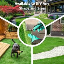 Césped artificial, césped sintético suave, sin necesidad de riego, corte o fertilización, adecuado para jardín, garaje, campo de golf, boda, fiesta de vacaciones, decoración de mesa al aire libre, entrenamiento de mascotas y decoración de paisaje de patio trasero. - verde - Ver 3