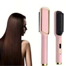 Straightening Comb, Quick Straightening Styling Comb, Electric Hot Comb, 5 Temperature Settings, Fast Heating Straightening Comb, Suitable For Home And Salon - 粉色 - 查看 9