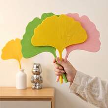 6pcs Ginkgo Leaf Handheld Fans, Portable Cooling Fan, Summer Hand-Held Fan, INS Style Minimalist Palm Leaf Fan, Student Outdoor Office Cooling 1/3/6pcs - Multicolor - View 1
