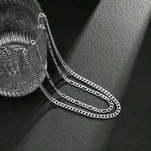 Men's Double Layer Waist Chain, 1S Minimalist Versatile Body Chain, Sexy Adjustable Abdominal Muscle Chain For Athletic Men, 0M - Silver - View 5
