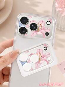 1 buah Pelindung Lensa Kaca Tempered Motif Bunga Lili, Kompatibel dengan Apple 17 Pro/17 Pro Max/18 Pro/18 Pro Max, Perlindungan Kamera Belakang Menyeluruh, Tahan Gores dan Tahan Lama, Pemasangan Mudah - MultiWarna - View 4