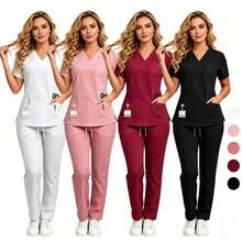 Hot Scrub Sets Uniforms Men Women Elastic Soft Nurse Uniform Outpatient Hospital Scrub 2-Piece Set Nursing - Royal Blue - View 9
