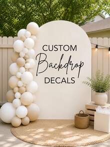 1pc Customized Archway Fabric Backdrop, Personalized Photo Name Text Background Cloth, Wedding Birthday Party Decoration, Birthday Party Backdrop, Wedding Welcome Sign - Multicolor - View 1