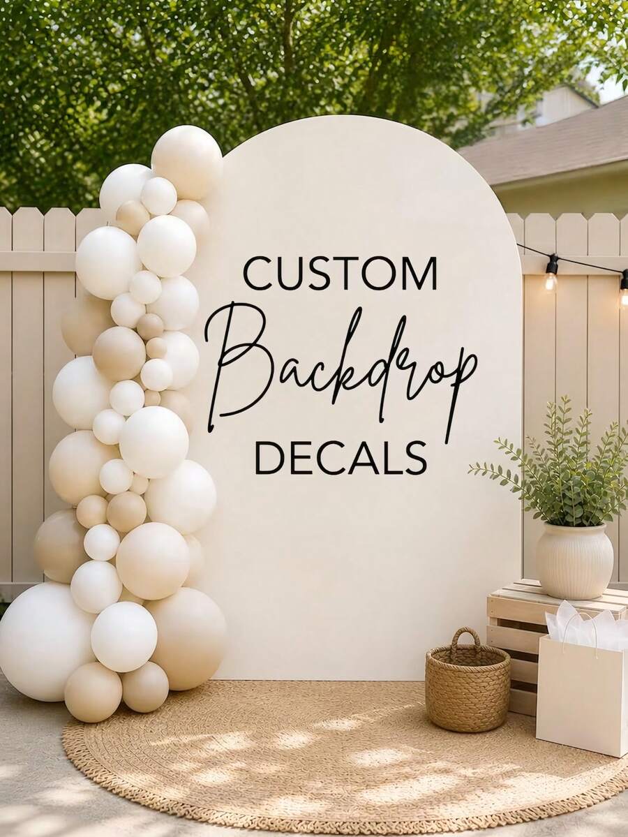1pc Customized Archway Fabric Backdrop, Personalized Photo Name Text Background Cloth, Wedding Birthday Party Decoration, Birthday Party Backdrop, Wedding Welcome Sign - Multicolor - View 1