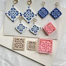 Vintage Geometric Floral Square Polymer Clay Cutter, Suitable For DIY Bohemian Style Earrings And Soft Clay Craft Material Making - Geometry - View 3