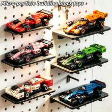 Set Hadiah 6 Buah Balok Bangunan Mobil Balap Inersia Partikel Mikro, Mobil Balap Realistis 6 Warna ABS dengan Stiker Dekoratif, Mainan Perakitan Edukatif Penghilang Stres, Dekorasi Perakitan Buatan Tangan DIY, Ornamen Mobil Meja, Koleksi Hadiah Ulang Tahun, Kembali ke Sekolah, Halloween, Natal, dan Idul Fitri - MultiWarna - View 2