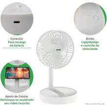 Ventilador portatil dobrável usb ventilador elétrico de mesa doméstico ventilador de mesa - Cores aleatórias - Visão 5