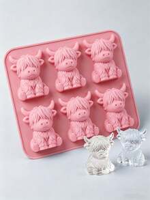 3D Cute Cow Shaped Silicone Ice Cube Mold, Suitable For Whiskey, Cocktails And Baking, Also For Easter And Holiday Decoration - Multicolor - View 14