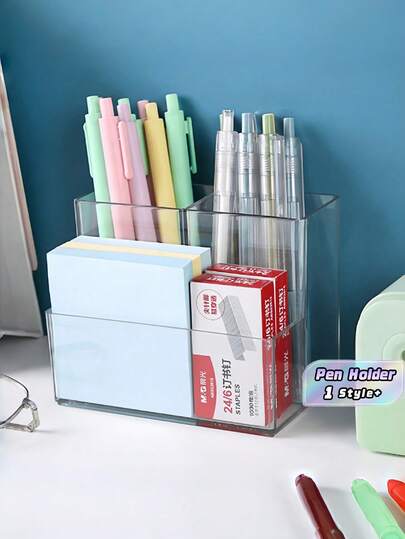 Desktop Stationery Organizer Multifunctional Storage Box For Cosmetics Makeup Brushes Stationery Acrylic Pen Holder For Office Student's Desk Dressing Table Men And Women Desk Accessories Desk Accessories School Supplies