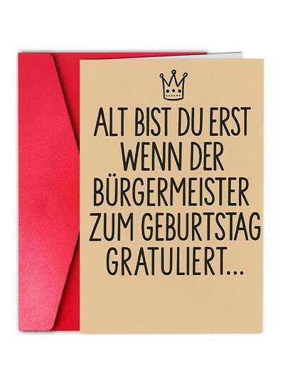 1Pc Fun Birthday Card For The Elderly, Accompanied By The Mayor's Congratulatory Message - The Perfect Gift Prepared For Celebrating Milestone Friends And Family "(Including Envelope And Card)