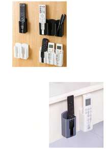 1/2pcs Plastic Wall-Mounted Remote Control Holder - Multi-Functional Plastic Storage Box, Suitable For TV/Air Conditioner Remotes And Office Supplies, Space-Saving Design, Smooth Surface, Easy Installation - Multicolor - View 6