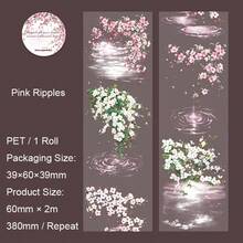 6x200cm Ripples PET Tape Stickers DIY Scrapbooking Decor Photo Album Collage Junk Journal Materials Aesthetic Decals - Ripple Flower Branch - View 13