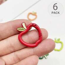 Christmas Apple Keychain 27.5mm X 30.5mm - Alloy Pendant, Suitable For DIY Jewelry, Bracelet And Necklace Making, Christmas, Key Ring - Apple Keychain - View 4