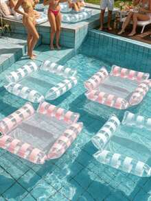 1 Set Foldable Inflatable Water Lounger, 4-Tube Backrest Pool Float, Includes 1 Air Pump, PVC Material, Multi-Color Options, Holiday Essential, Summer Water Party Must-Have, Suitable For Adult Vacation And Leisure, Inflatable Pool Float, Beach Supplies, Beach Accessories, Inflatable Sea, Non-Food Contact - Multiple Styles - View 4