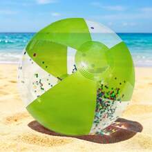 1pc Transparent PVC Inflatable Colorful Ball, Beach Ball, Inflatable Pool Toy, Outdoor Game Party Decoration, Suitable For Family Gathering Party Pool - Multicolor - View 11