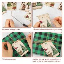 50pcs Cute Christmas Gift Tags With Jute Rope - Fun Holiday Design, Includes Bear, Reindeer, Christmas Tree, Angel And Dog, Paper Party Gift Tags, Suitable For Christmas Gifts, Gift Wrapping And DIY Crafts - A - View 7