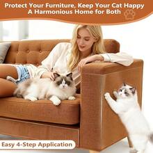 1 Roll Thick Transparent Sofa Protective Film - Anti-Scratch, Waterproof, Easy To Tear And Cut, No ResidueSelf-Adhesive, Suitable For Furniture, Walls, MarbleTabletops And Kitchen Countertops - 20*300cm - View 4