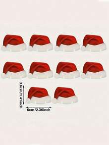 15pcs Mini Santa Hat Wine Glass Cards Decoration, Christmas Table Setting, Cute Santa Hat Stemware Toppers, Holiday Dinner Party Supplies, New Year Tableware Accessories - Multicolor - View 9