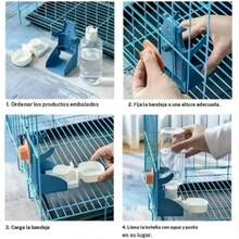 Kombination aus Futter- und Wasserspender zum Aufhängen für Haustiere, kein Strom erforderlich, automatische Futter- und Wasserlösung für Papageien, ideal für Nymphensittiche, Papageienpaare und Eichhörnchen. - Einheitsgröße - Übersicht 4