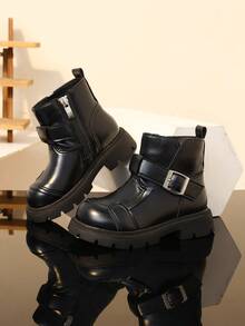 Children's Boots New Style Embroidered Non-Slip Casual Boots - Black - View 5