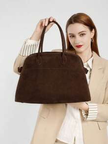 Tote Bag For Women,Retro Purse Handbag,Fashion Shoulder Satchel Office Travel - Coffee Brown - View 3