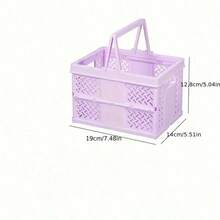 1 pieza Caja de almacenamiento de plástico plegable con asa, contenedor de almacenamiento de plástico ahorrador de espacio para oficina, hogar, cocina, dormitorio (sin herramientas requeridas) - Multicolor - Ver 11