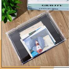 2pcs File Storage Box Book Display Box Storage Box Multi-Purpose Storage Box Transparent Acrylic Box Book Protection Box With Black Base, For Displaying Action Figures Home Storage And Organizing Collections - Multicolor - View 3