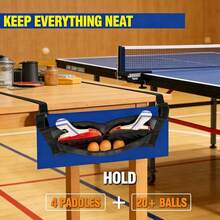 1pc Wall-Mounted Mesh Compartment Storage Bag, Large Capacity Table Tennis Racket And Ball Storage Bag, Indoor Table Tennis Sports Accessories, Hanging Storage Bag - Multicolor - View 7