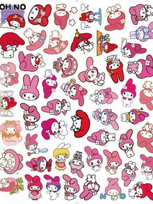 200/100/50張新款 Sanrio 貼紙 Hello Kitty Kuromi My Melody 可愛卡通貼紙，適用筆電貼皮裝飾、學校用品 - Keroppi(50個) - 查看 10