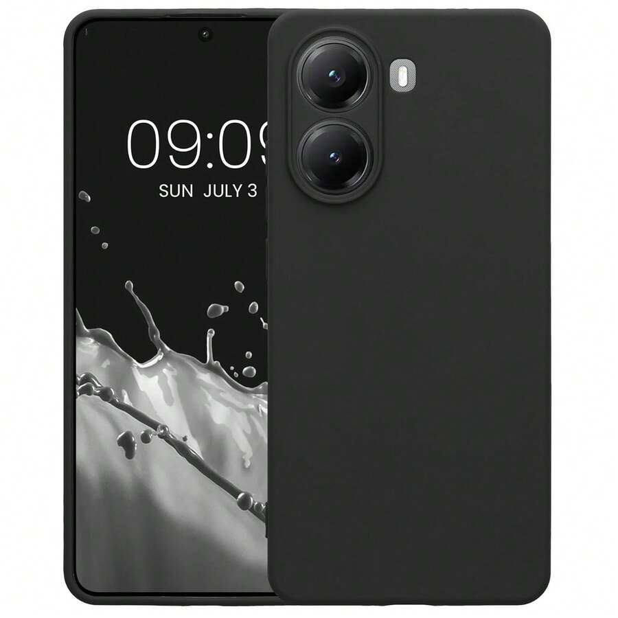 Casing Ponsel Poco X7 Pro 5G, Pelindung Kamera, Tipis, Fleksibel, Penyerap Guncangan, Pelindung Silikon Lembut Hitam Matte - Hitam - View 1