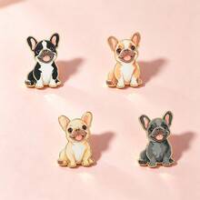 1pc Gold Outline French Bulldog Enamel Pin Multi Color Cute Sitting Puppy Lapel Pin, Metal Pin For Jackets Bags, Lovely Gift For Dog Lovers - Cute Bulldog - View 9