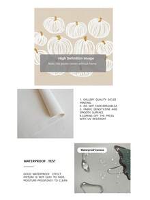 1pc Frameless Neutral Minimalist Halloween Fall Pumpkins Cluster Wall Art Print, Dorm Bedroom Party Gift - Pumpkin - View 9