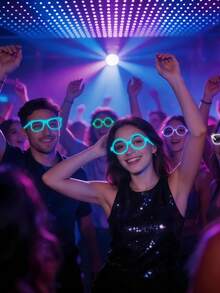 30/15/1pc Glow Party Glasses, Fluorescent Party Glasses, Colorful Neon Glowing Party Glasses, Color-Changing Glowing Glasses, Suitable For Bars, KTV, Parties And Photo Booths, Concerts - Plastic Material, No Power Required - No Feathers, Halloween - Multiple Styles - View 12